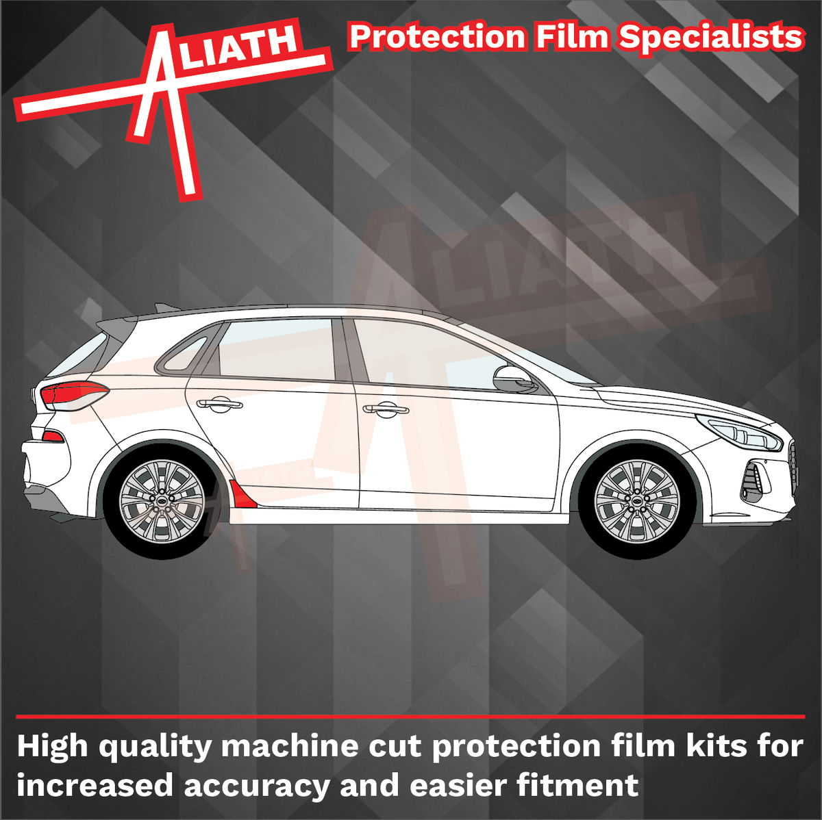 Hyundai i30 Estate 2016-Present, Rear QTR Arches CLEAR Paint Protection