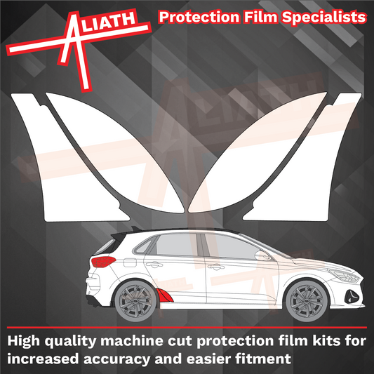 Hyundai i30 2017-Present, Rear Door & QTR Arches CLEAR Paint Protection