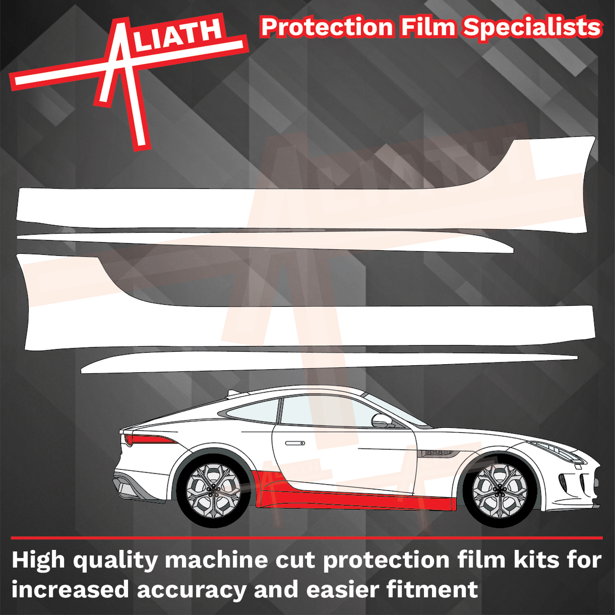 Jaguar F-Type R 2014-2019, Sill Skirt Panel Trim CLEAR Paint Protection