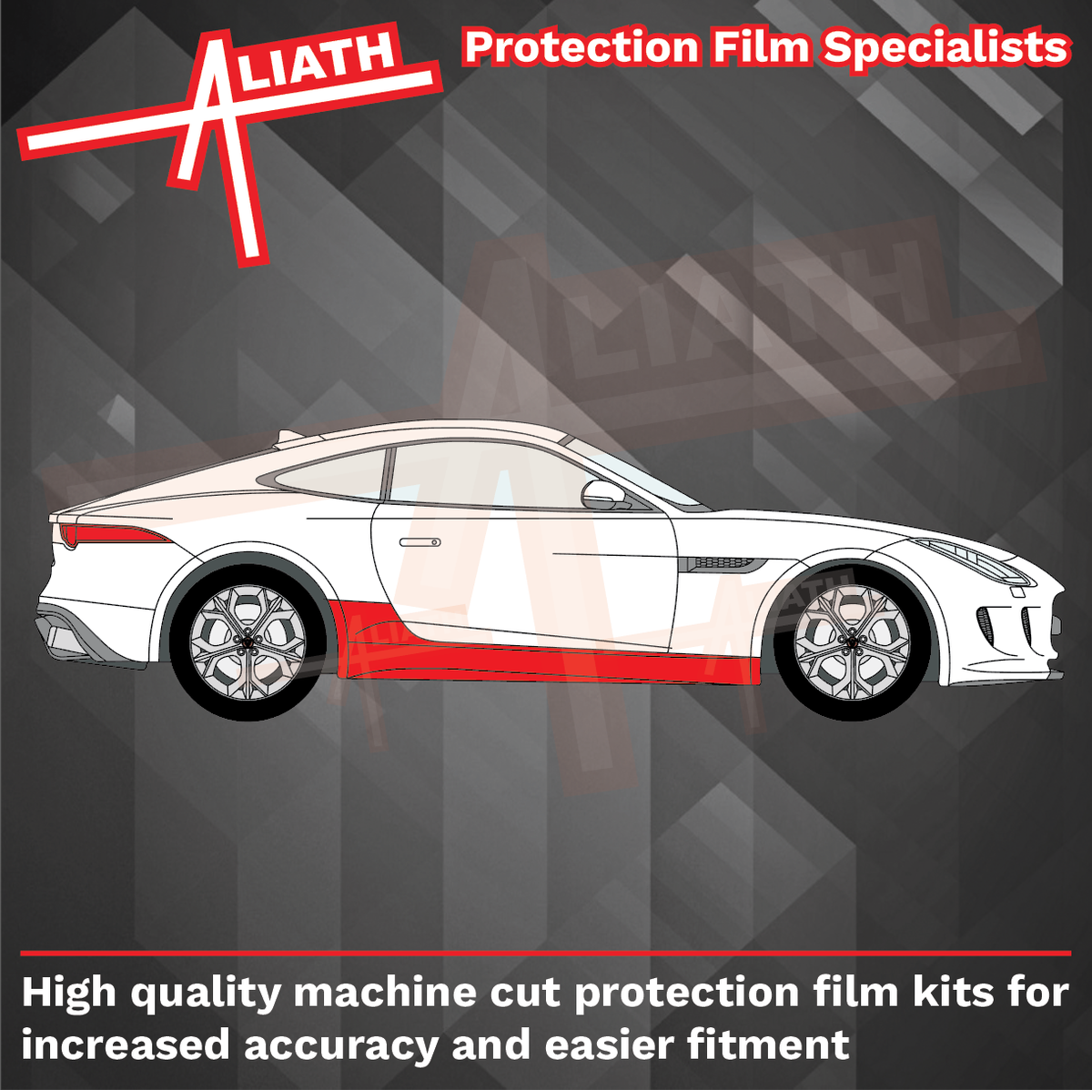 Jaguar F-Type R 2014-2019, Sill Skirt Panel Trim CLEAR Paint Protection