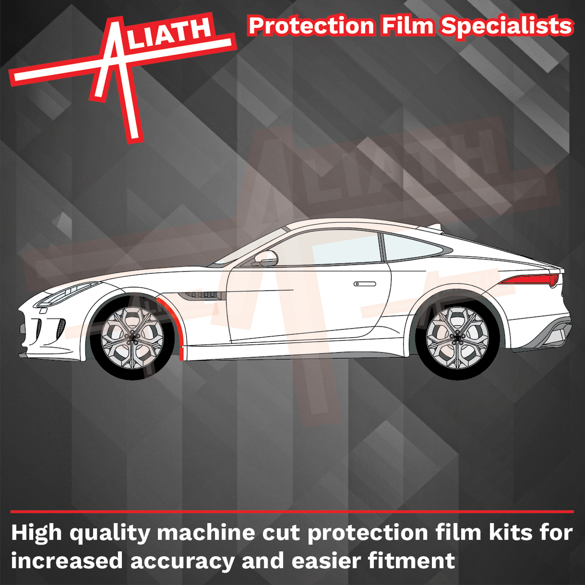 Jaguar F-Type SVR 2013-2019, Front Wing Arch Edge CLEAR Paint Protection