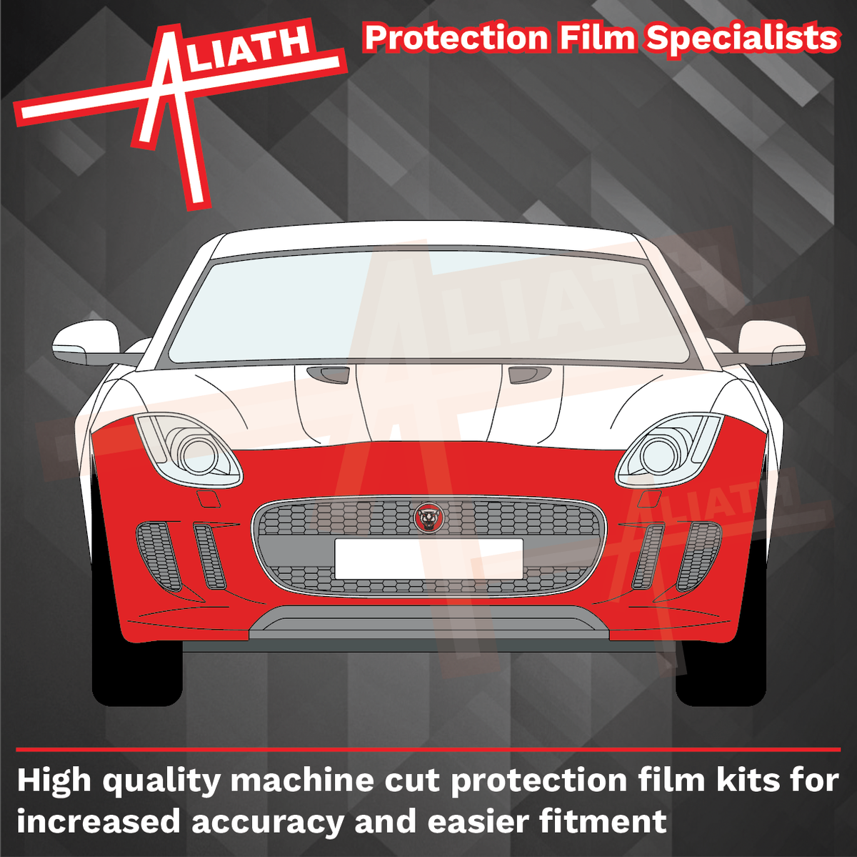 Jaguar F-Type 2013-2019,  Front Bumper CLEAR Paint Protection