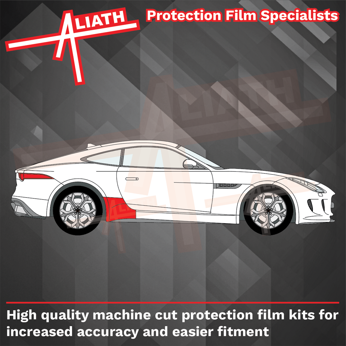 Jaguar F-Type SVR 2013-2019 Rear Side Sill Skirt Arch CLEAR Paint Protection