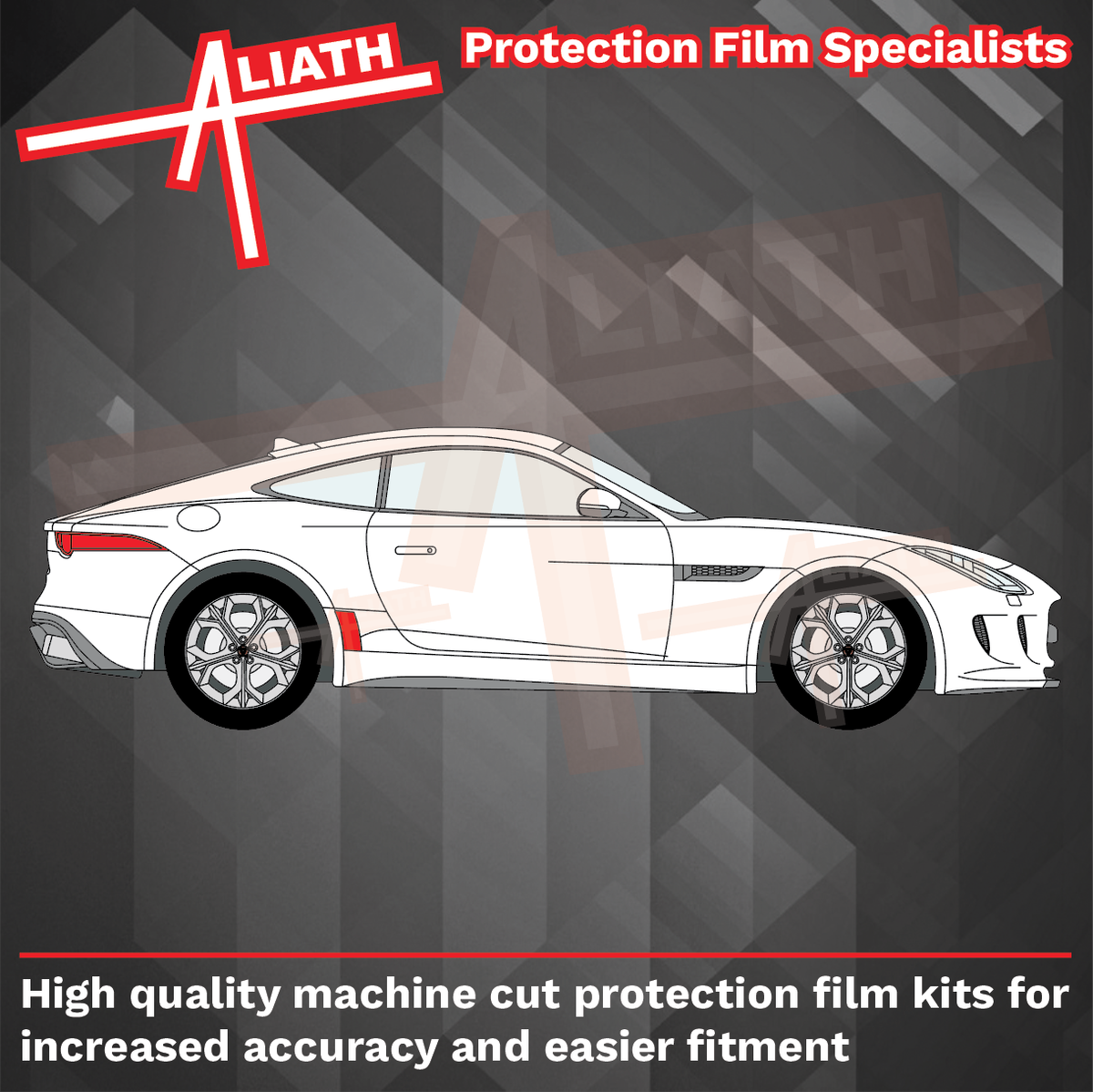 Jaguar F-Type SVR 2013-2019, Rear Side Sill Skirt Trim Arches CLEAR Paint Protection