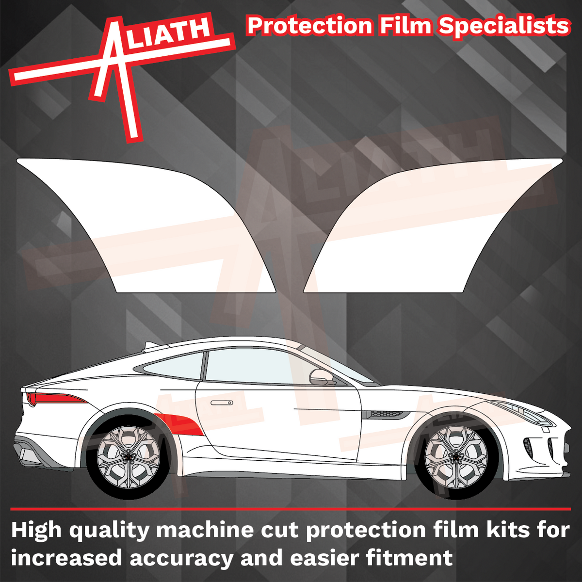 Jaguar F-Type 2012-Present, Rear QTR Arches CLEAR Paint Protection