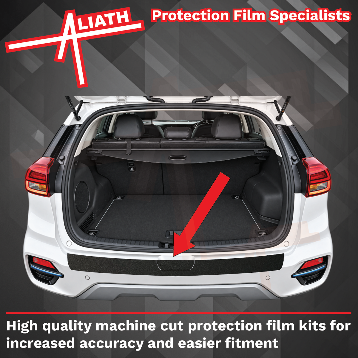 Kia E-Niro & Niro 2016-2022, Rear Bumper Upper BLACK Paint Protection