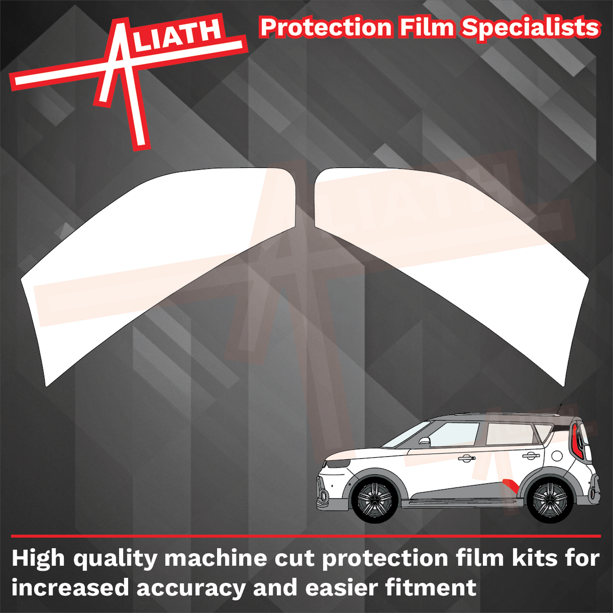 Kia Soul 2019-Present, Rear Door & Arch Lower CLEAR Paint Protection
