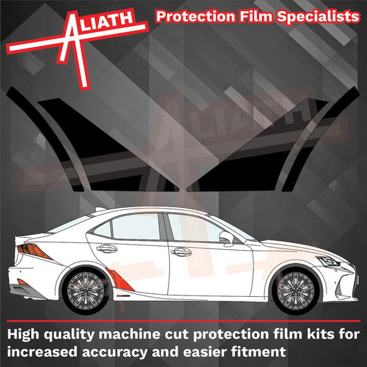 Lexus IS 2013-2019, Rear QTR & Door Lower Arches BLACK Paint Protection
