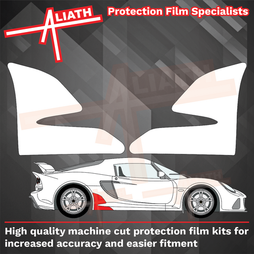 Lotus Exige S3 2012-Present, Rear Sill Skirt Anniversary Style CLEAR Paint Protection
