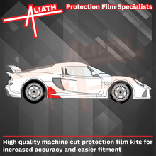 Lotus Exige S3 2012-Present, Rear Sill Skirt Anniversary Style CLEAR Paint Protection
