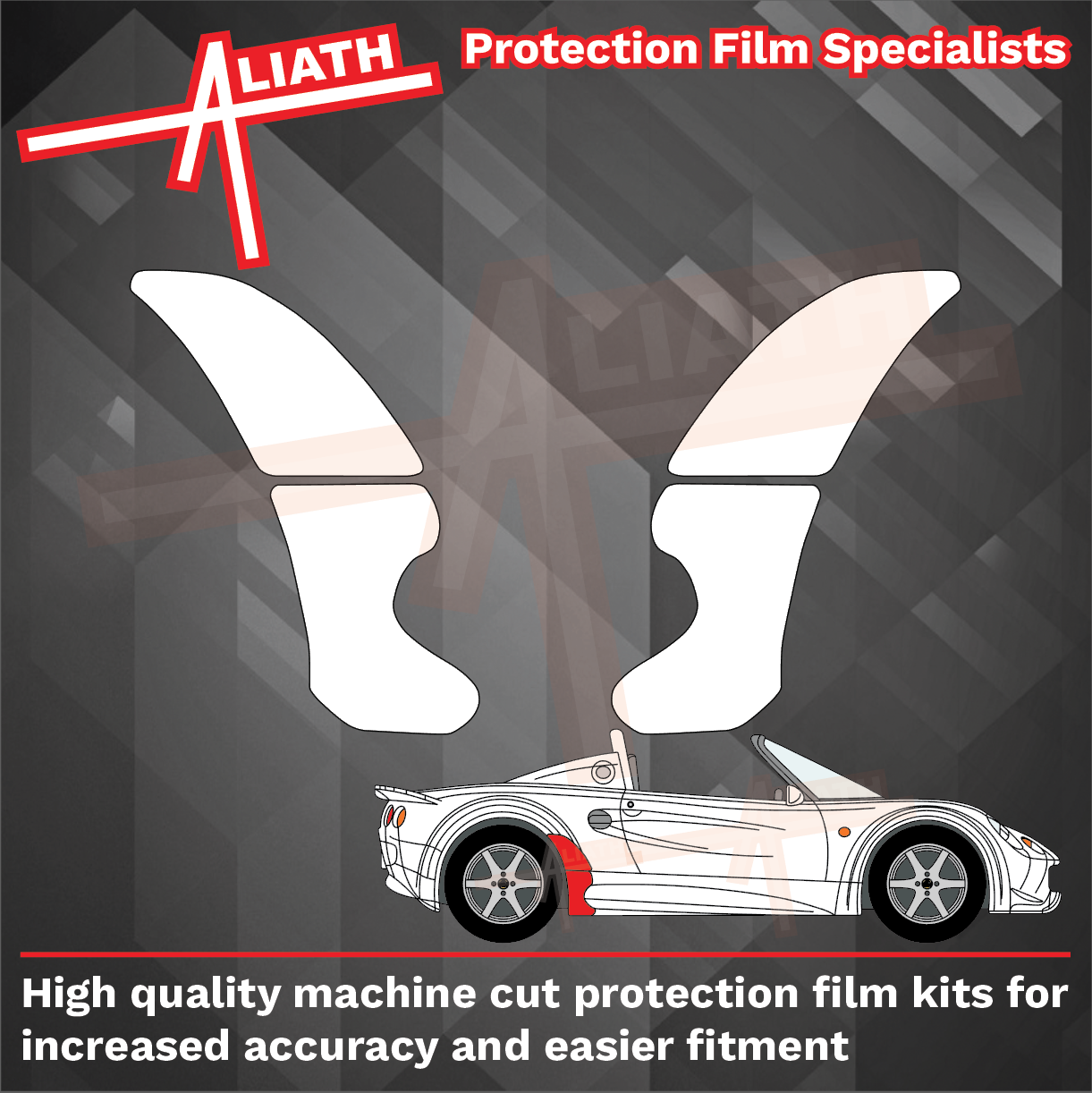 Lotus Elise S1 1996-2001, Rear QTR / Sill skirt Arches OE Style CLEAR Paint Protection