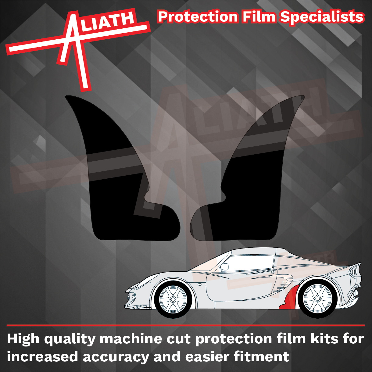 Lotus Elise S2 2001-2011, Rear QTR Sill (Deeper) BLACK Paint Protection