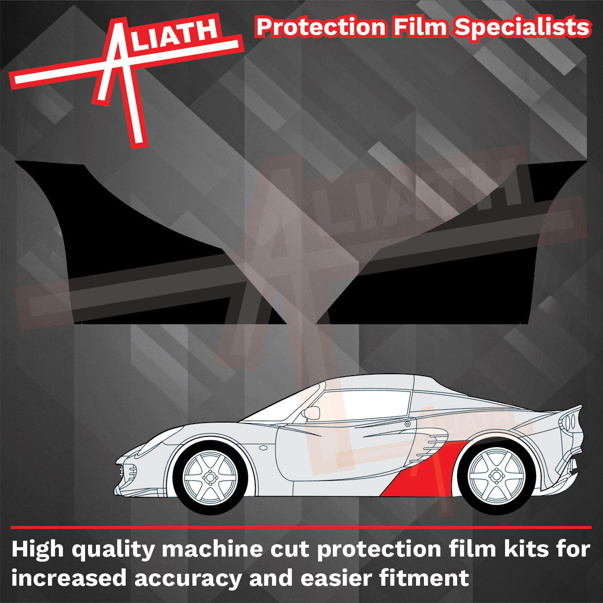 Lotus Elise S2 2001-2011, Rear QTR Sill (Large) BLACK Paint Protection