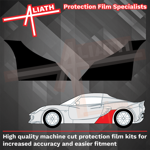 Lotus Elise S2 2001-2011, Rear QTR Sill (Large) BLACK Paint Protection
