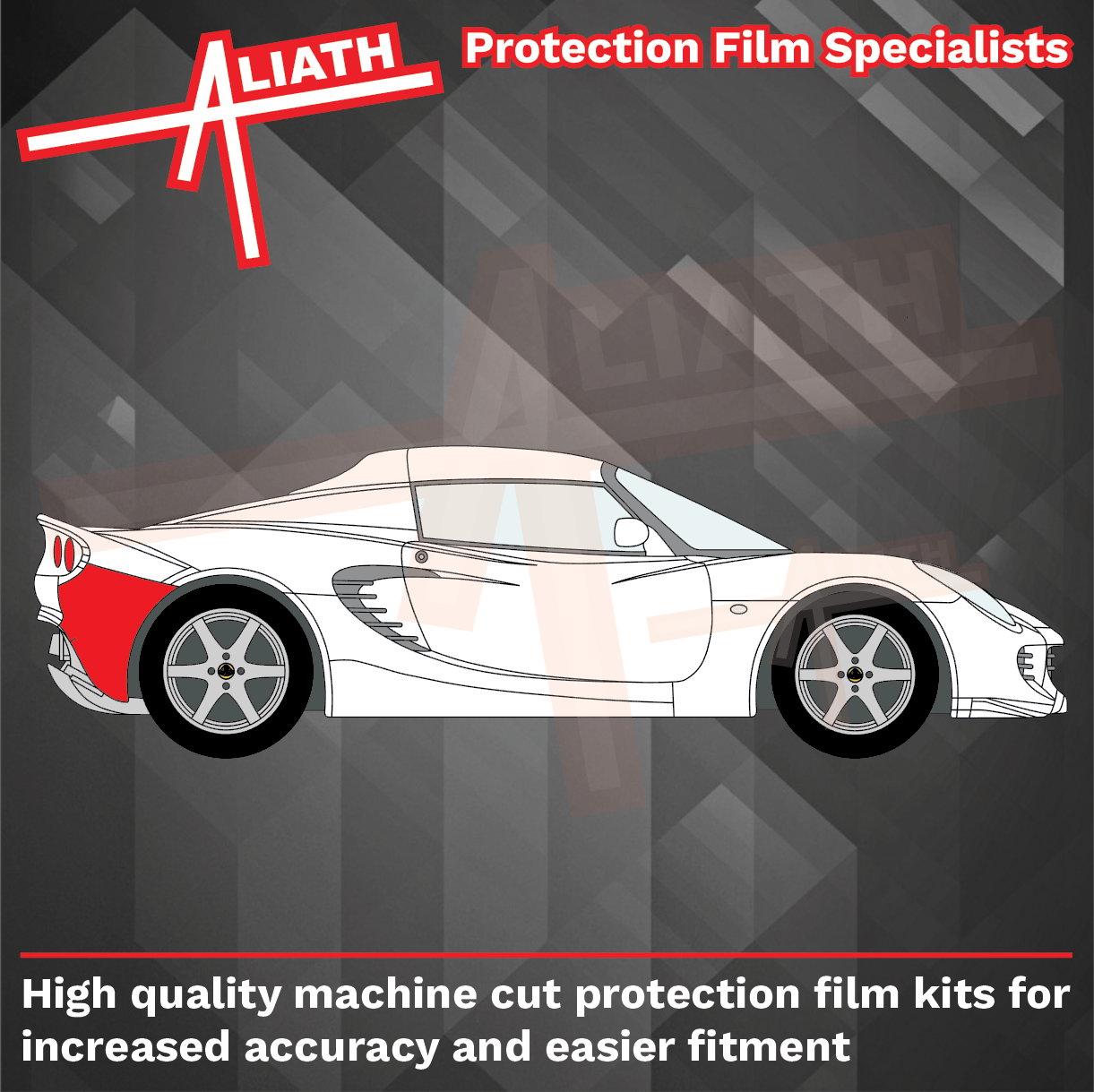 Lotus Exige S2 2004-2011, Rear Bumper Side Sections CLEAR Paint Protection