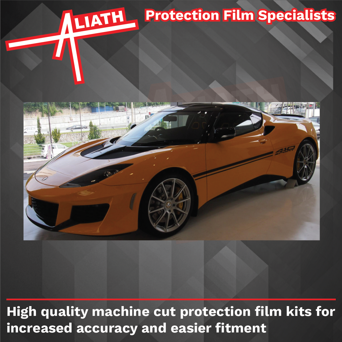 Lotus Evora 2009-2022, GT430 Rear Sill Skirt Arch OE Style BLACK TEXTURED Paint Protection