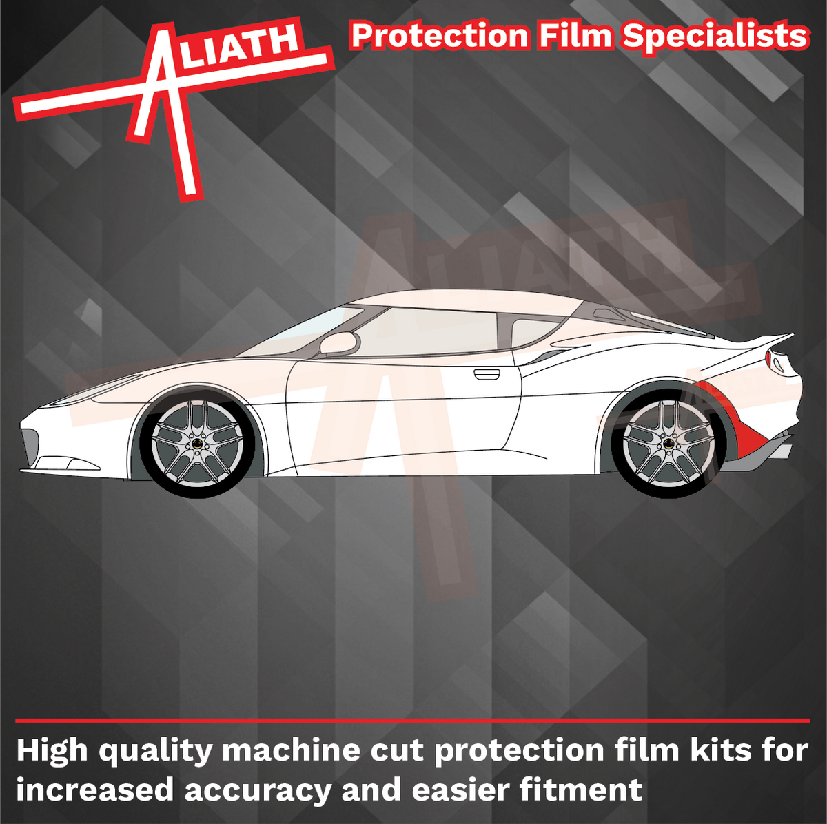 Lotus Evora GT 400 / 410 2016-2022, Rear Bumper Side Arch Section CLEAR Paint Protection