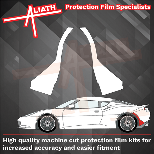 Lotus Evora GT 400 / 410 2016-2022, Rear Bumper Side Arch Section CLEAR Paint Protection