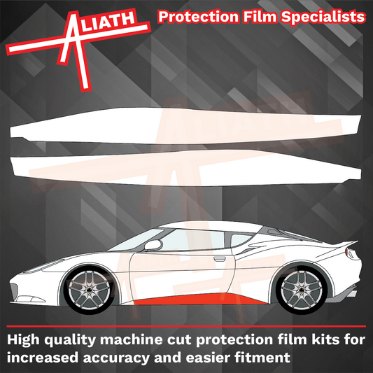 Lotus Evora 2009-2022, Side Sill Skirt Trim Lower Sections CLEAR Paint Protection