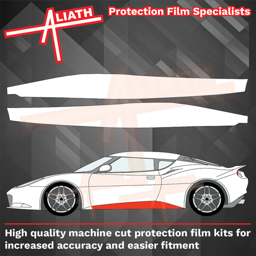 Lotus Evora 2009-2022, Side Sill Skirt Trim Lower Sections CLEAR Paint Protection