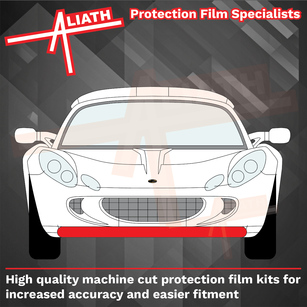 Lotus Exige S2 2004-2012, Front Lower Spoiler Splitter CLEAR Paint Protection