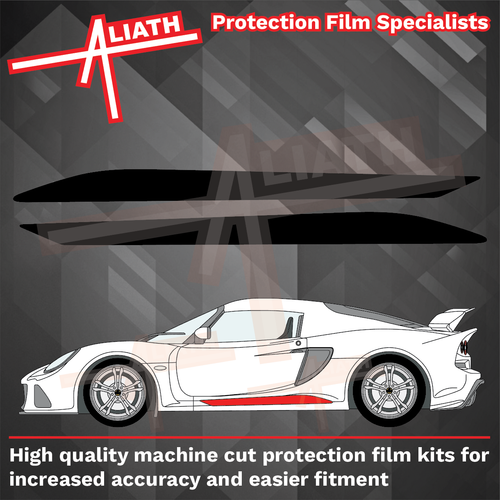 Lotus Exige / Elise S3 2012-Present, Cup Side Sill Skirt Face BLACK Styling & Paint Protection