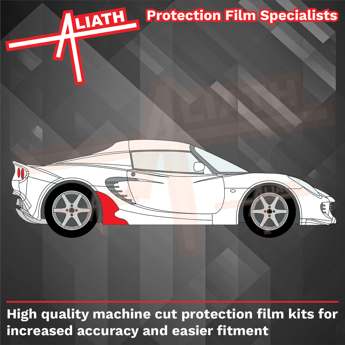 Lotus Exige S2 2004-2012, Rear Arches BLACK paint Protection