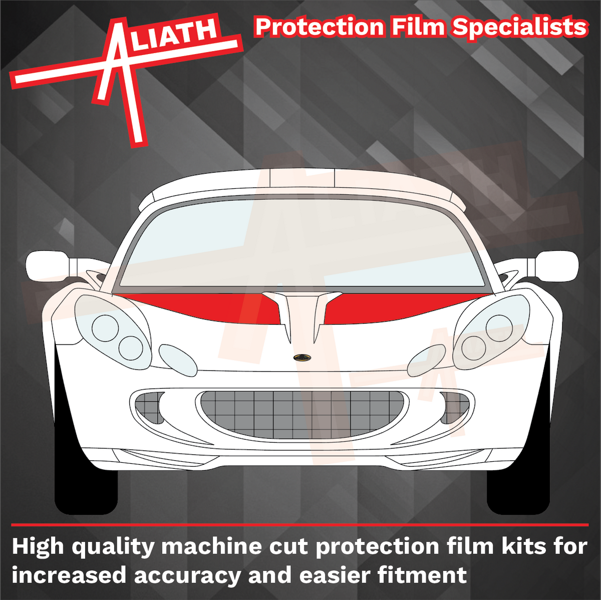 Lotus Exige S2 2004-2012, Bonnet Rear Sections CLEAR Paint Protection