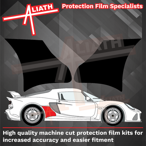 Lotus Exige S3 2012-Present, Rear QTR/Sill skirt Arch BLACK Paint Protection