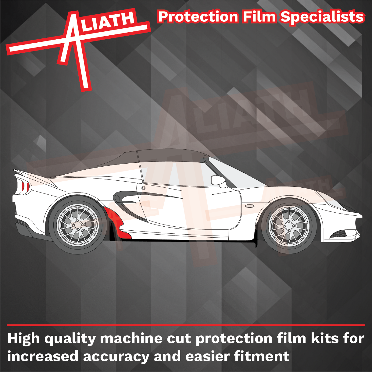Lotus Elise S3 Cup Racer 2011-Present, Rear QTR/Sill skirt Arch CLEAR Paint Protection