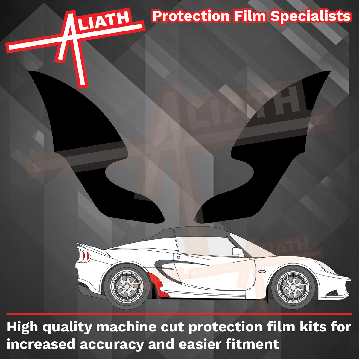 Lotus Elise S3 Cup Racer 2011-Present, Rear QTR/Sill skirt BLACK Paint Protection