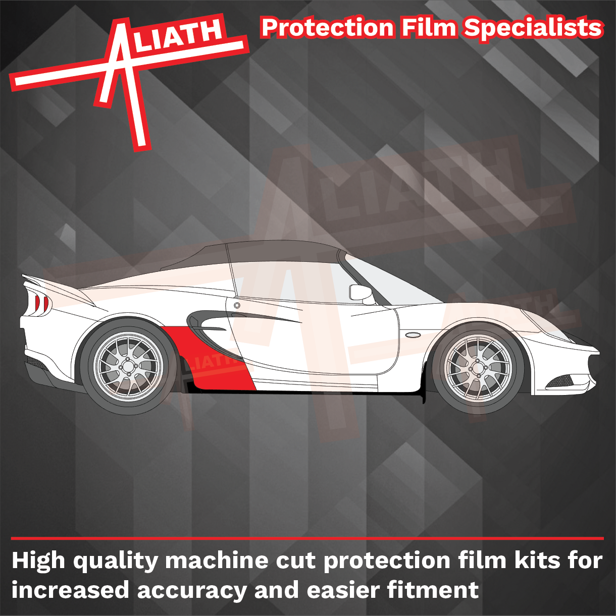 Lotus Elise S3 Cup Racer 2011-Present, Rear skirt Arch Large CLEAR Paint Protection