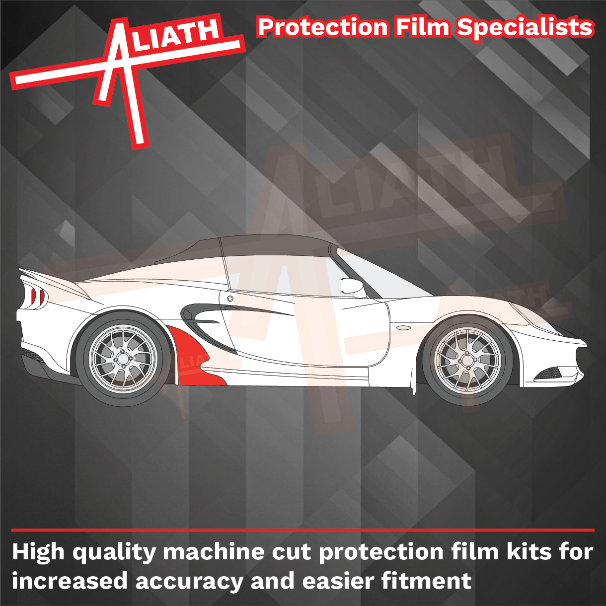 Lotus Elise (Type S3) 2011-Present, Rear QTR / Skirt Arches CLEAR Paint Protection