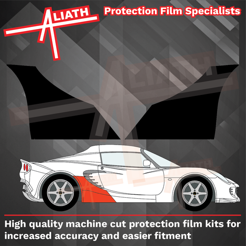 Lotus Exige S2 2004-2011, Rear Sill Skirt Arch Sections BLACK Paint Protection