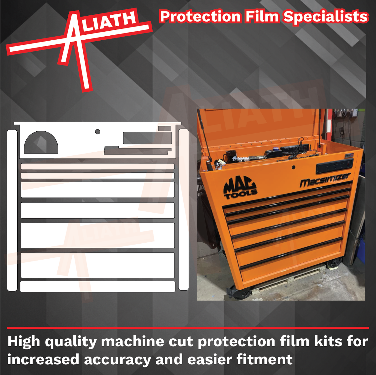 Mac Tools UC4125DTF Tool Box, Front Panels CLEAR Paint Scratch Protection Kit