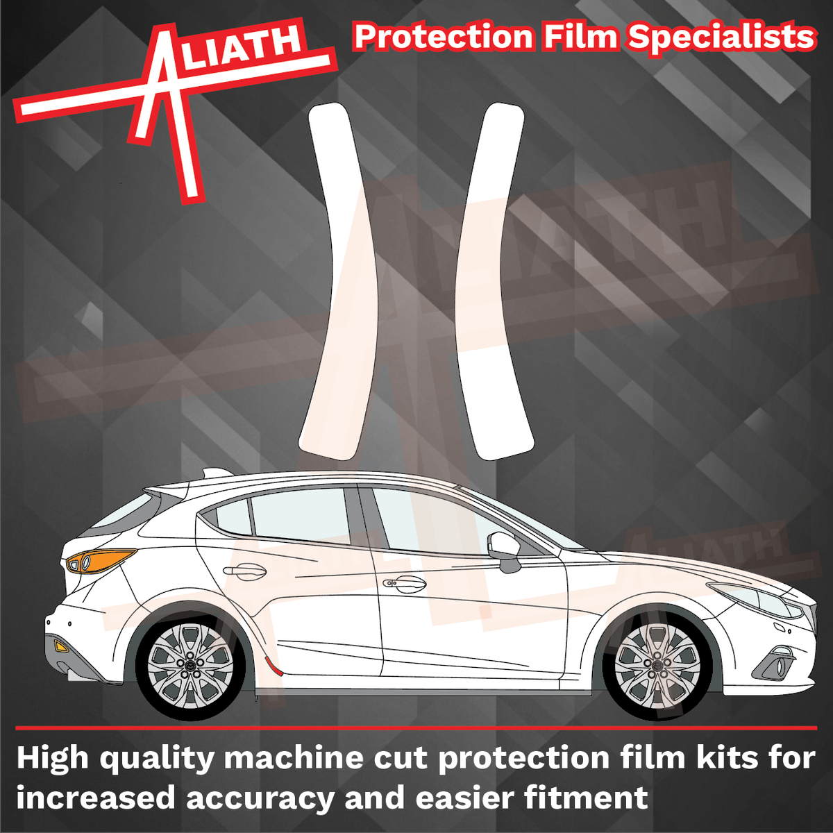 Mazda 3 2013-2019, Rear Wing Arches CLEAR Paint Protection