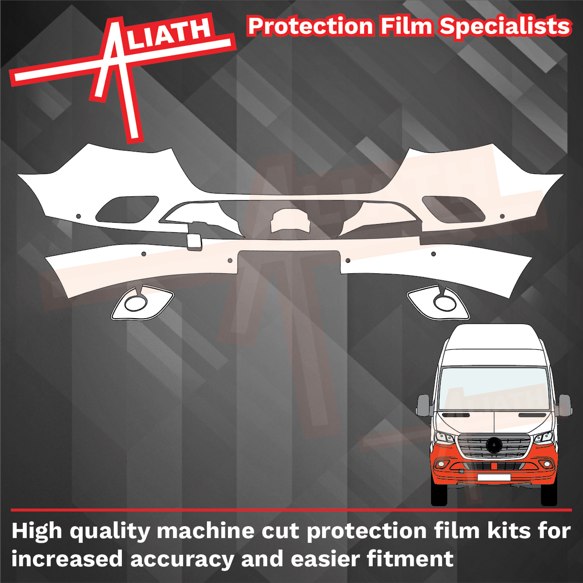 Mercedes Benz Sprinter 2019-Present, Front Bumper CLEAR Paint Protection