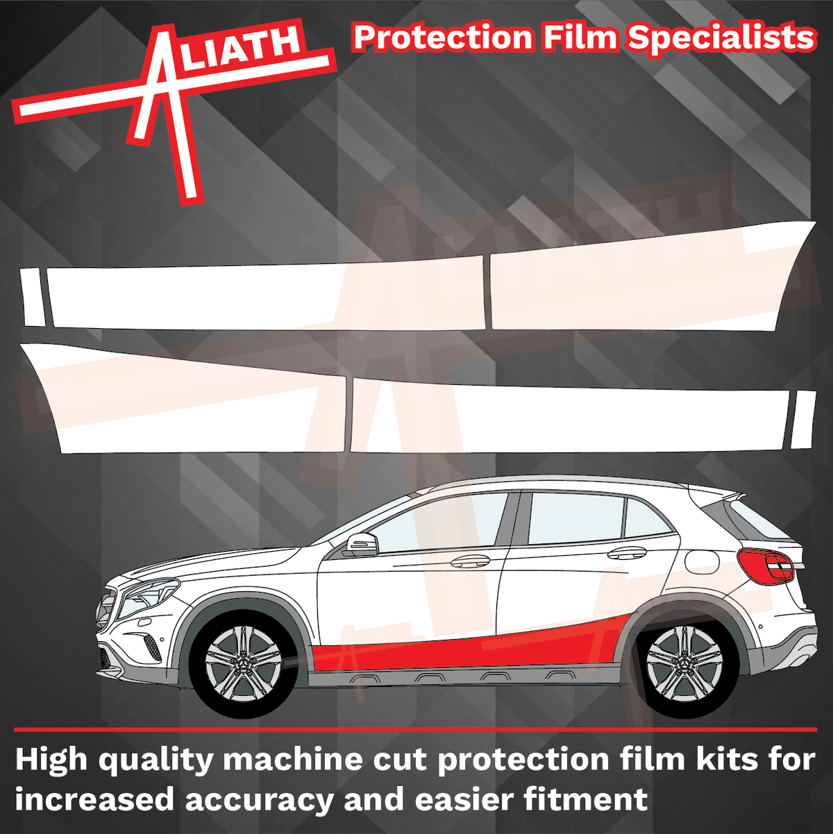Mercedes-Benz GLA Class 2013-2019, Doors Lower CLEAR Paint Protection