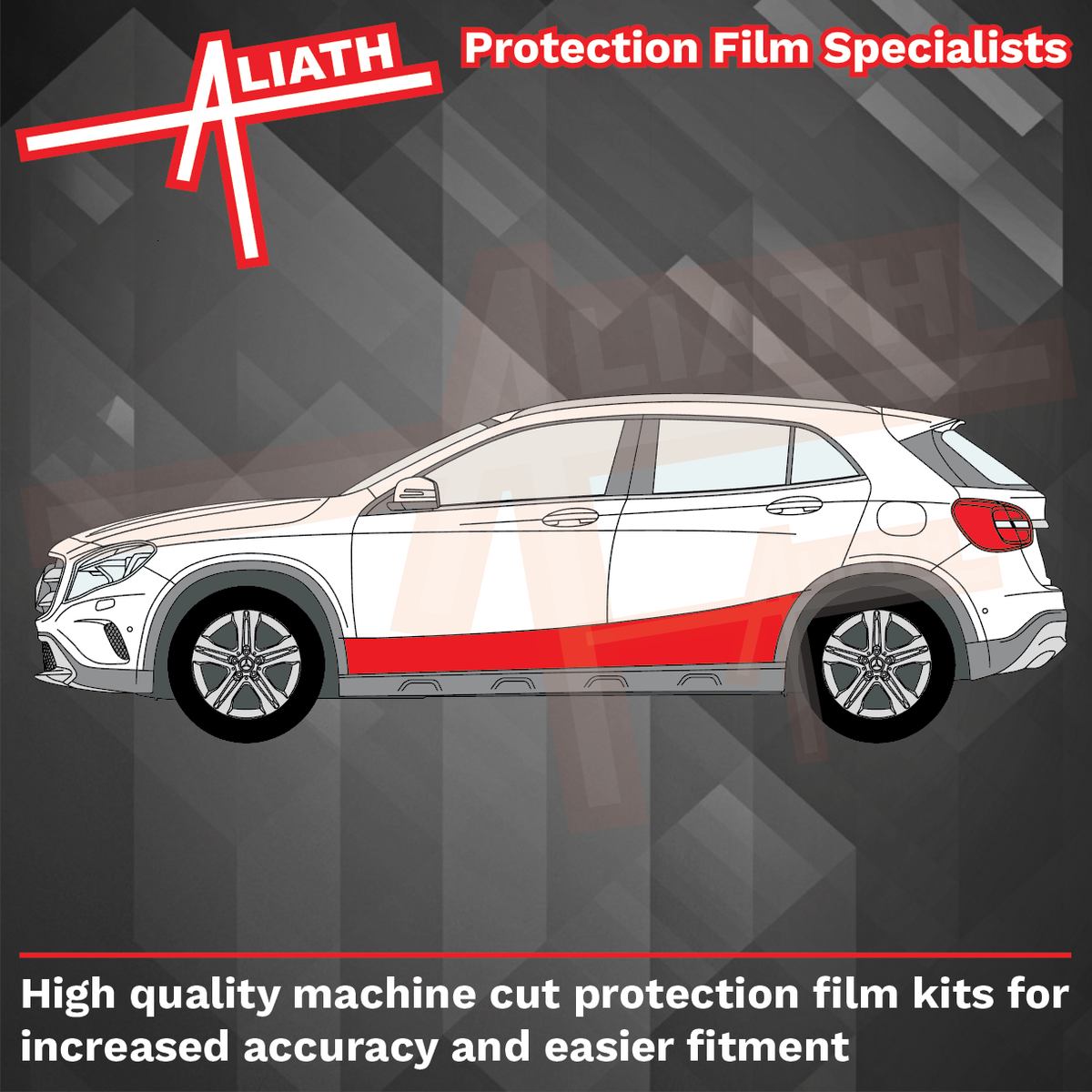 Mercedes-Benz GLA Class 2013-2019, Doors Lower CLEAR Paint Protection