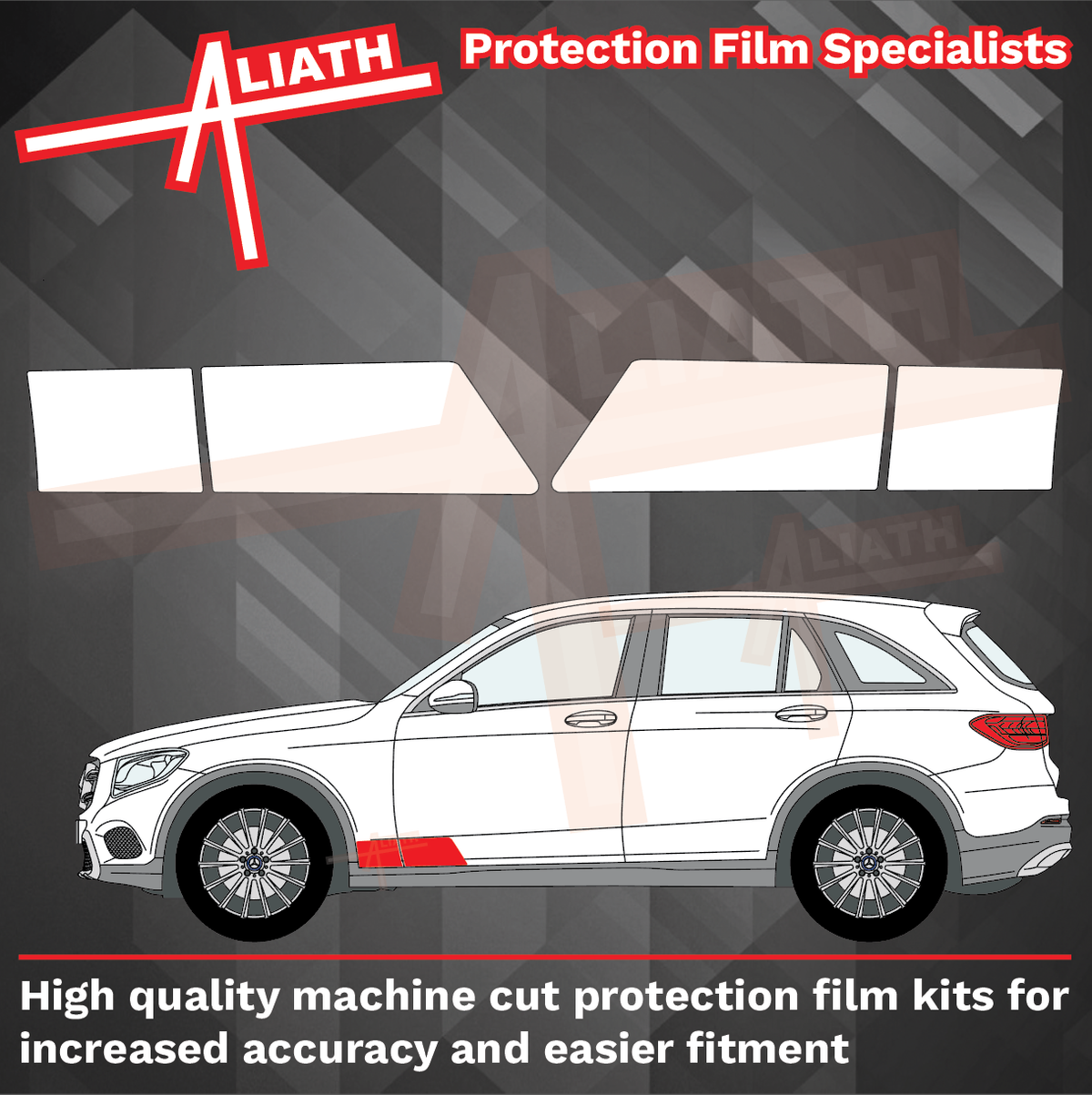 Mercedes-Benz GLC 2022-Present, Lower Wing & Door CLEAR Scratch Protection