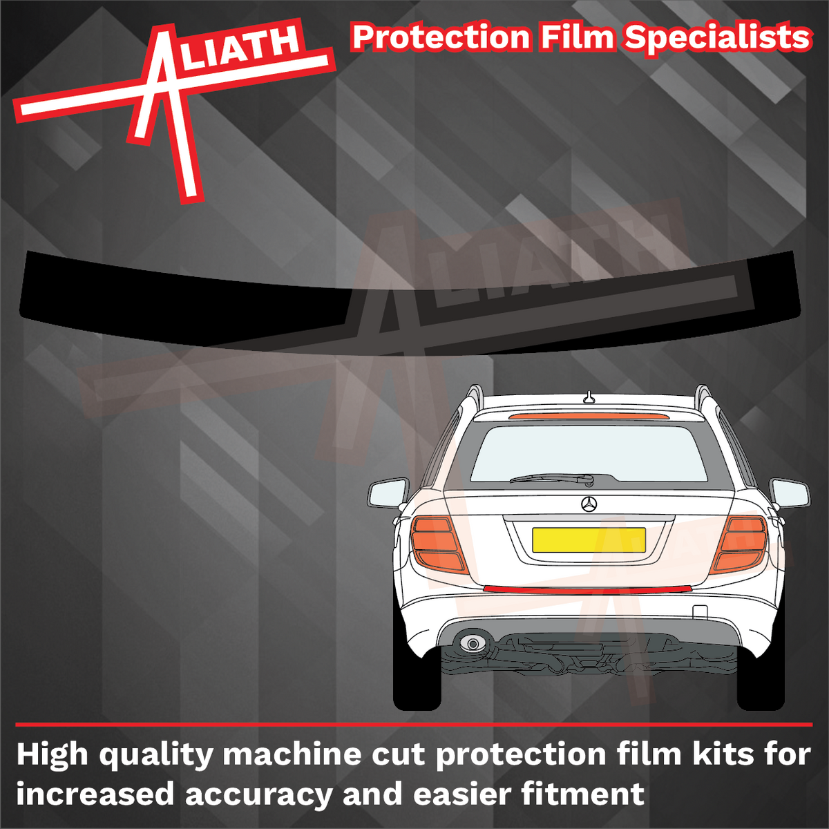 Mercedes C-Class Estate (W204) 2007-2014, Rear Bumper Upper BLACK Paint Protection