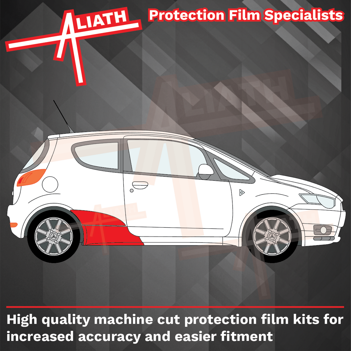 Mitsubishi Colt Ralli Art 2009-2012, Rear Arches CLEAR Paint Protection
