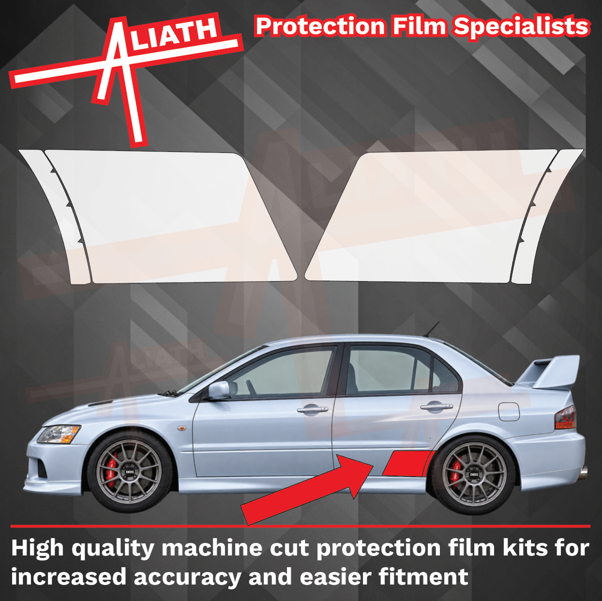 Mitsubishi Evolution 9 2005-2007, Rear Arches CLEAR Paint Protection