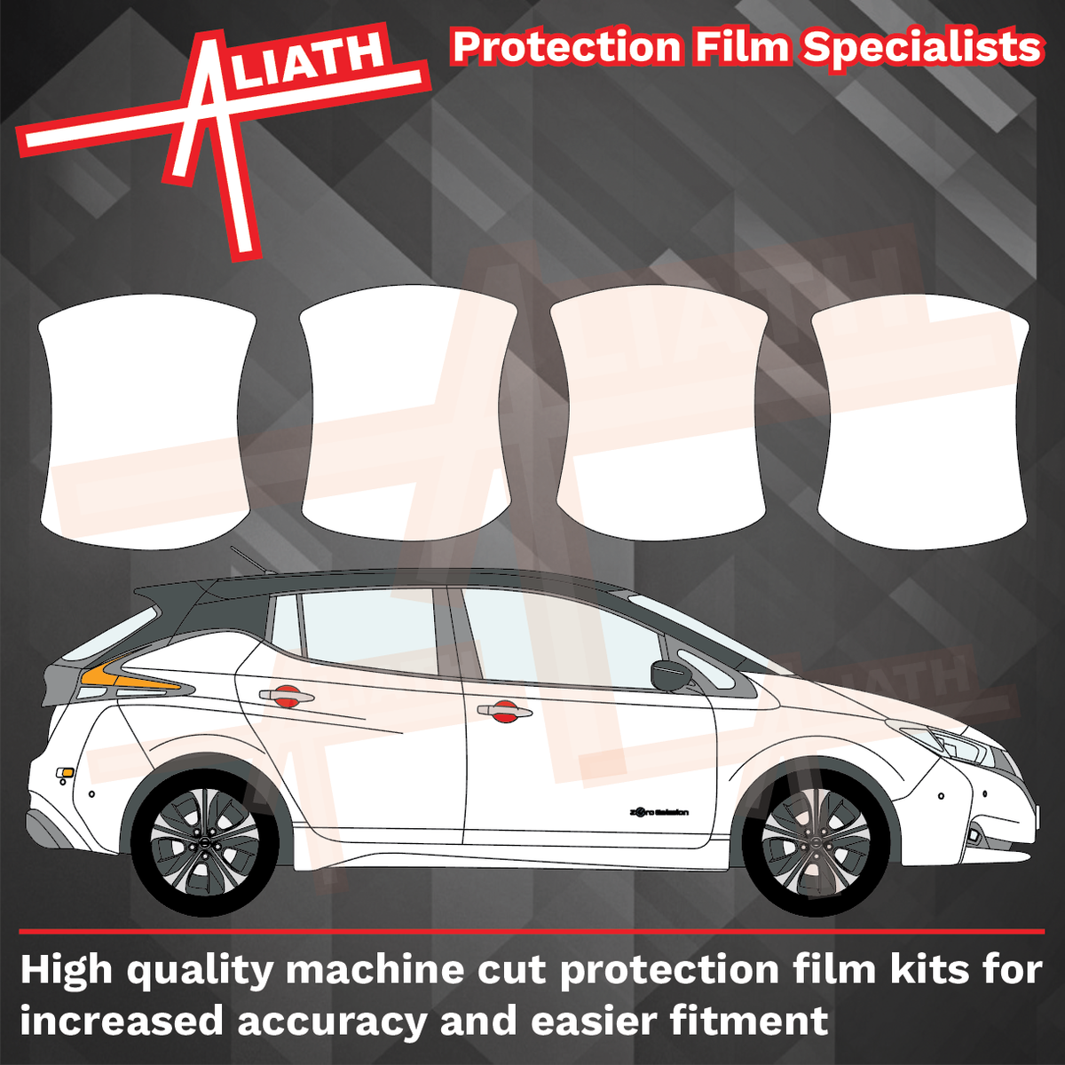 Nissan Leaf Electric 2017-2025, Door Handle Cups CLEAR Scratch Protection