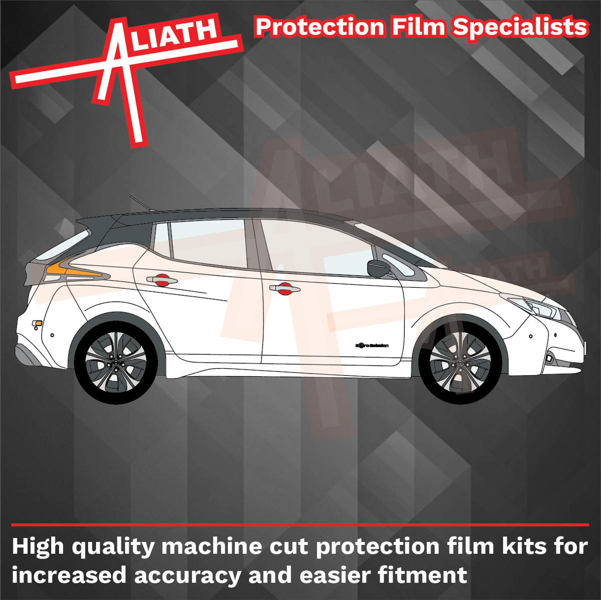 Nissan Leaf Electric 2017-2025, Door Handle Cups CLEAR Scratch Protection