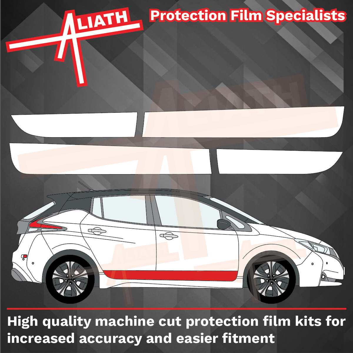 Nissan Leaf Electric 2017-2025, Lower doors CLEAR Stone Protection