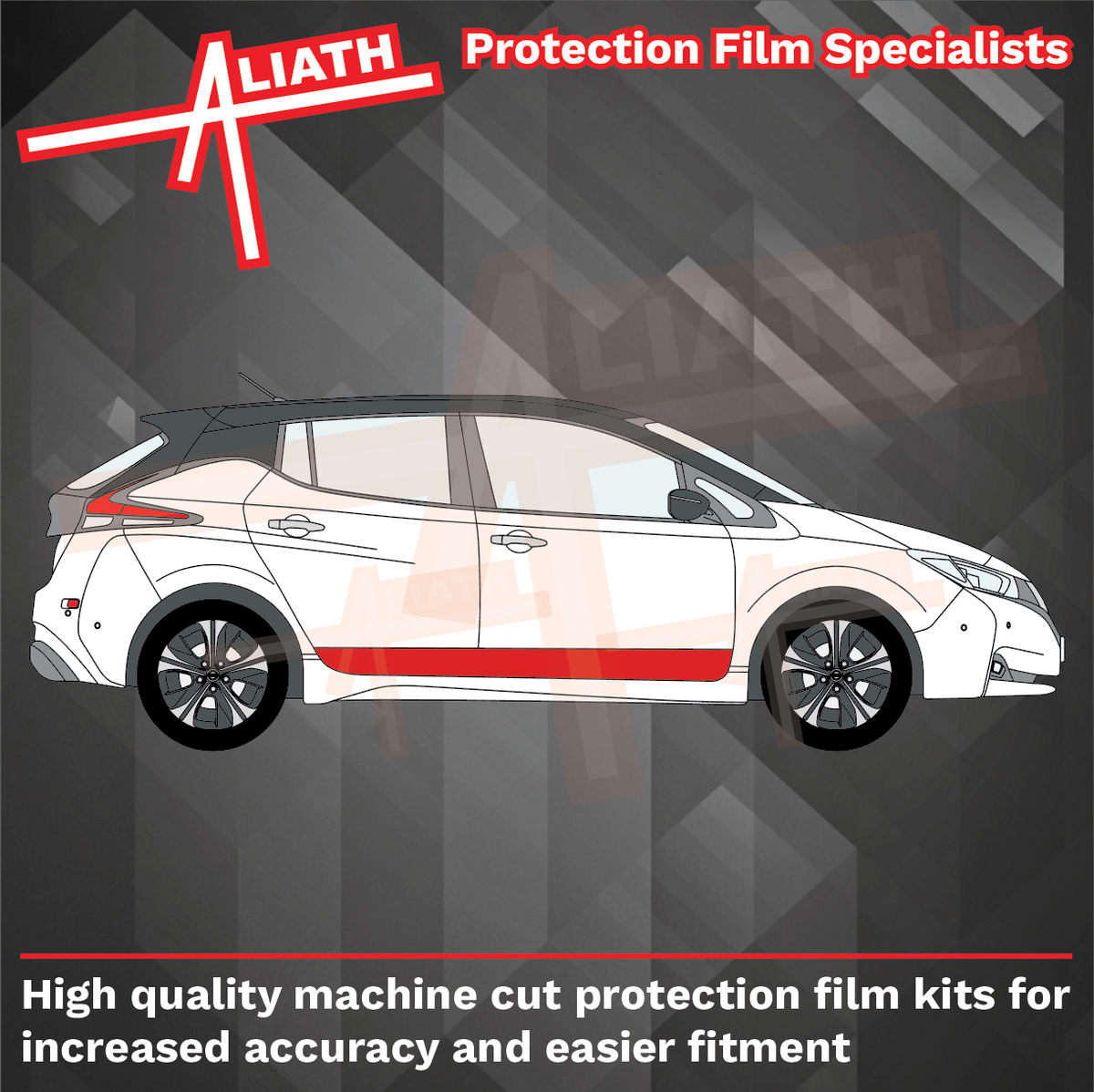 Nissan Leaf Electric 2017-2025, Lower doors CLEAR Stone Protection