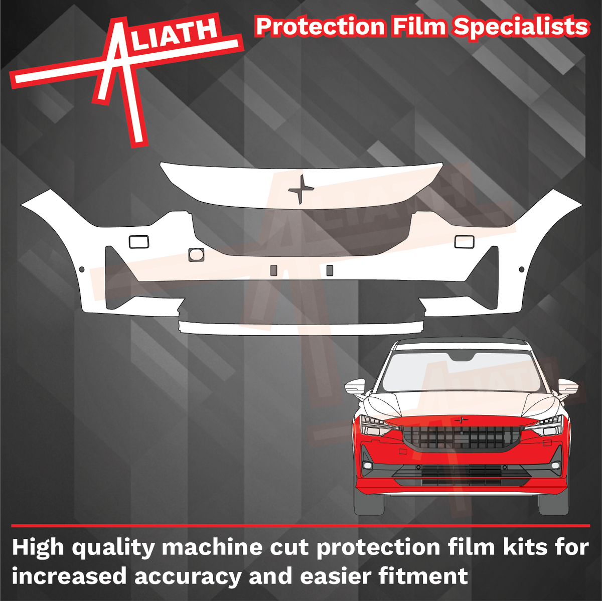 Polestar 2 2022-Present, Front Bumper CLEAR Paint Protection
