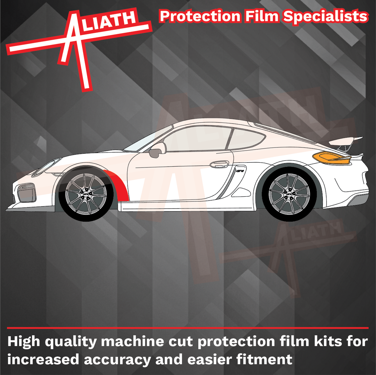 Porsche Cayman & GT4 718 2019-Present, Front Wing Arches CLEAR Paint Protection