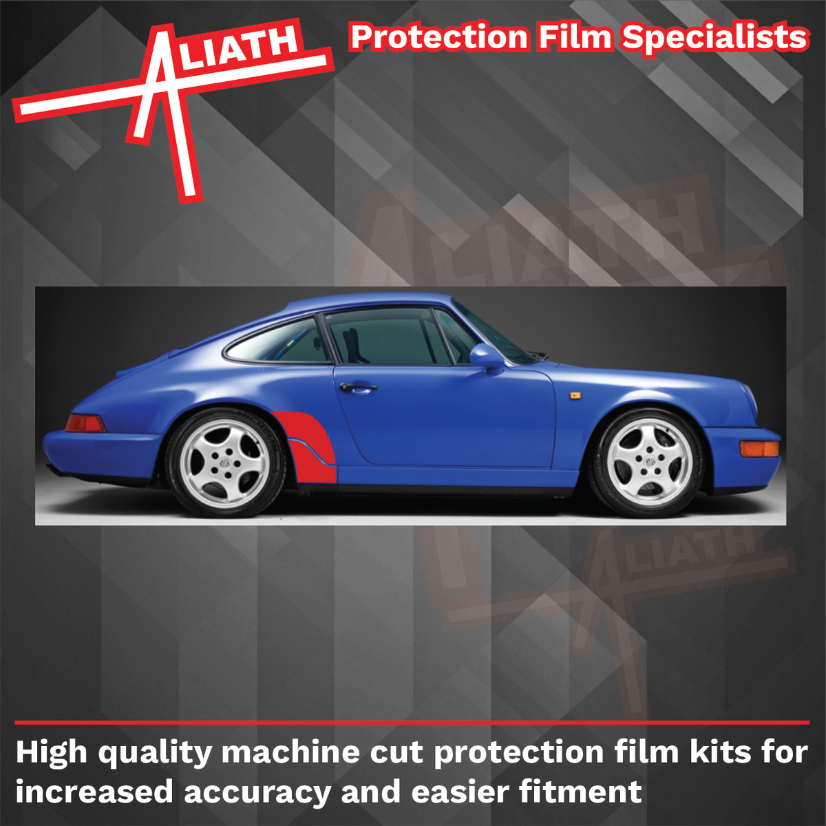 Porsche 911 964 Carrera (1989-1993), Rear QTR & Skirt BLACK TEXTURED Paint Protection